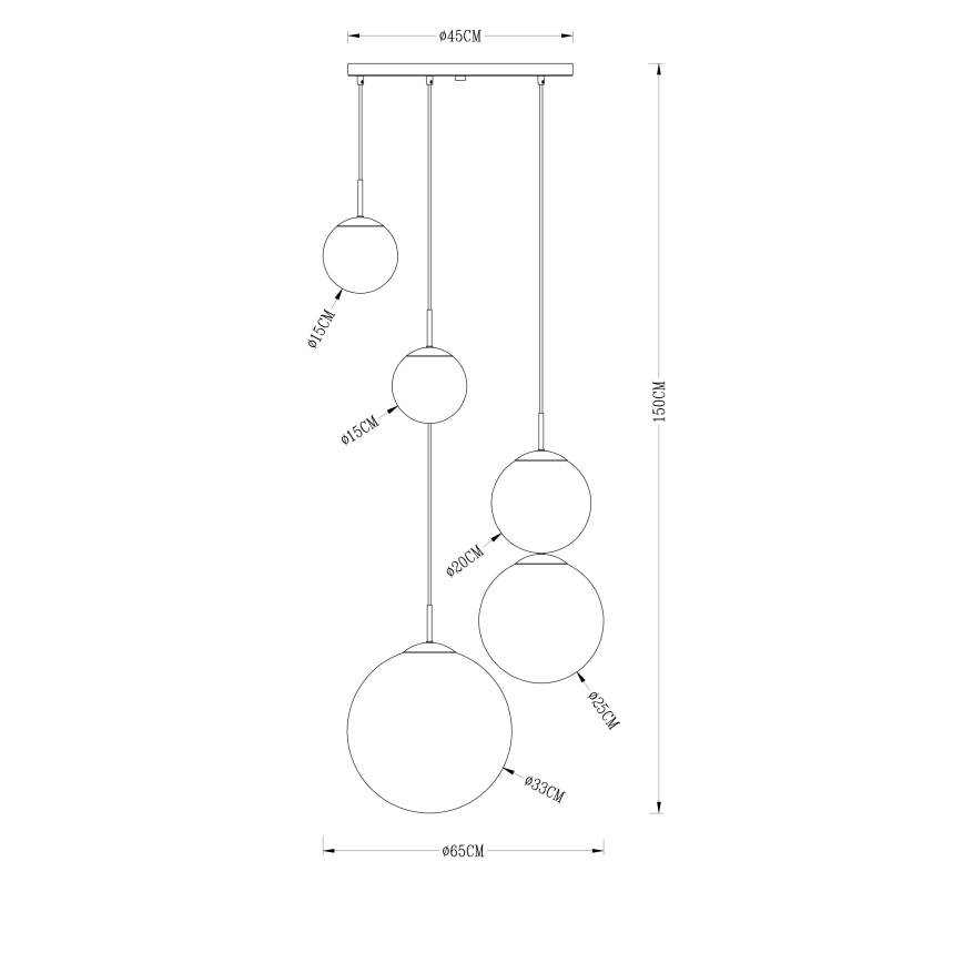 Globo - Pakabinamas sietynas 5xE27/40W/230V diametras 65 cm