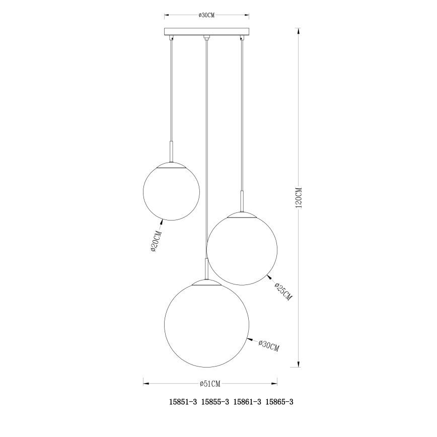 Globo - Pakabinamas sietynas 3xE27/40W/230V diametras 51 cm