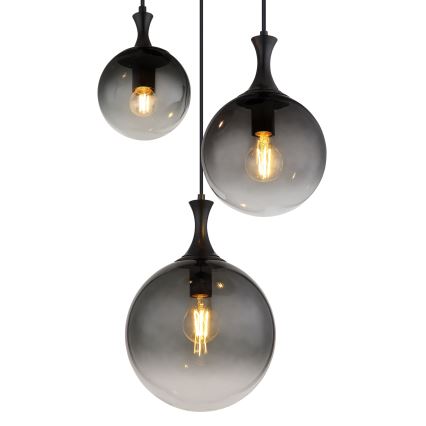 Globo - Pakabinamas sietynas 3xE27/10W/230V diametras 48 cm juoda