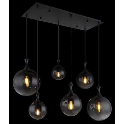Globo - Pakabinamas sietynas 6xE27/10W/230V juoda