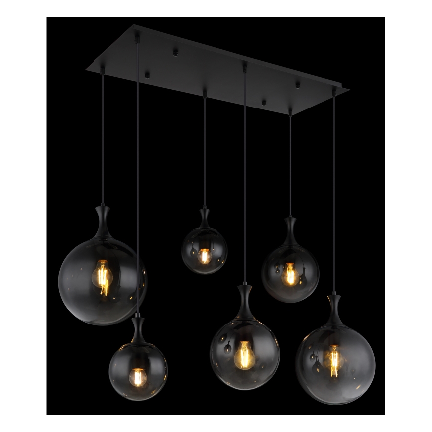 Globo - Pakabinamas sietynas 6xE27/10W/230V juoda