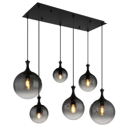 Globo - Pakabinamas sietynas 6xE27/10W/230V juoda