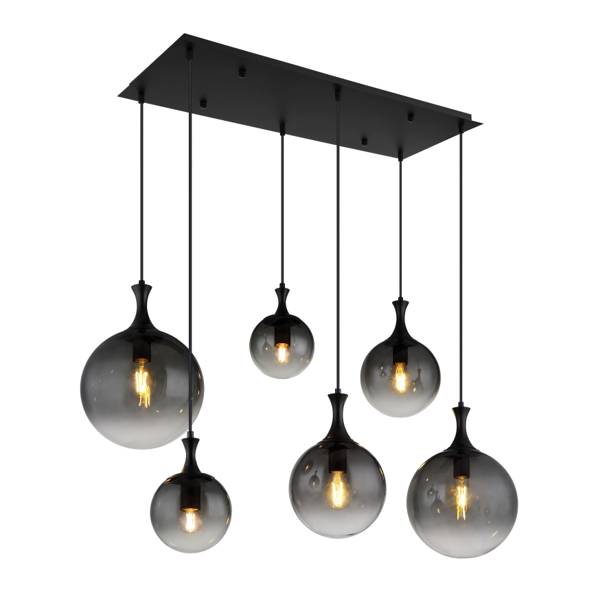Globo - Pakabinamas sietynas 6xE27/10W/230V juoda