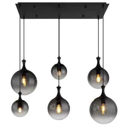 Globo - Pakabinamas sietynas 6xE27/10W/230V juoda