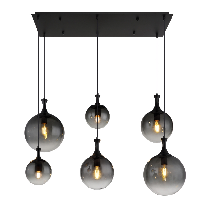 Globo - Pakabinamas sietynas 6xE27/10W/230V juoda