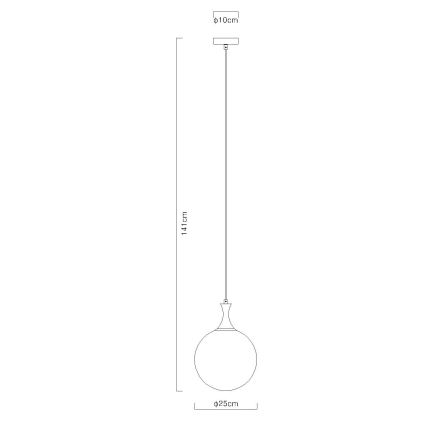 Globo - Pakabinamas sietynas 1xE27/10W/230V diametras 25 cm juoda