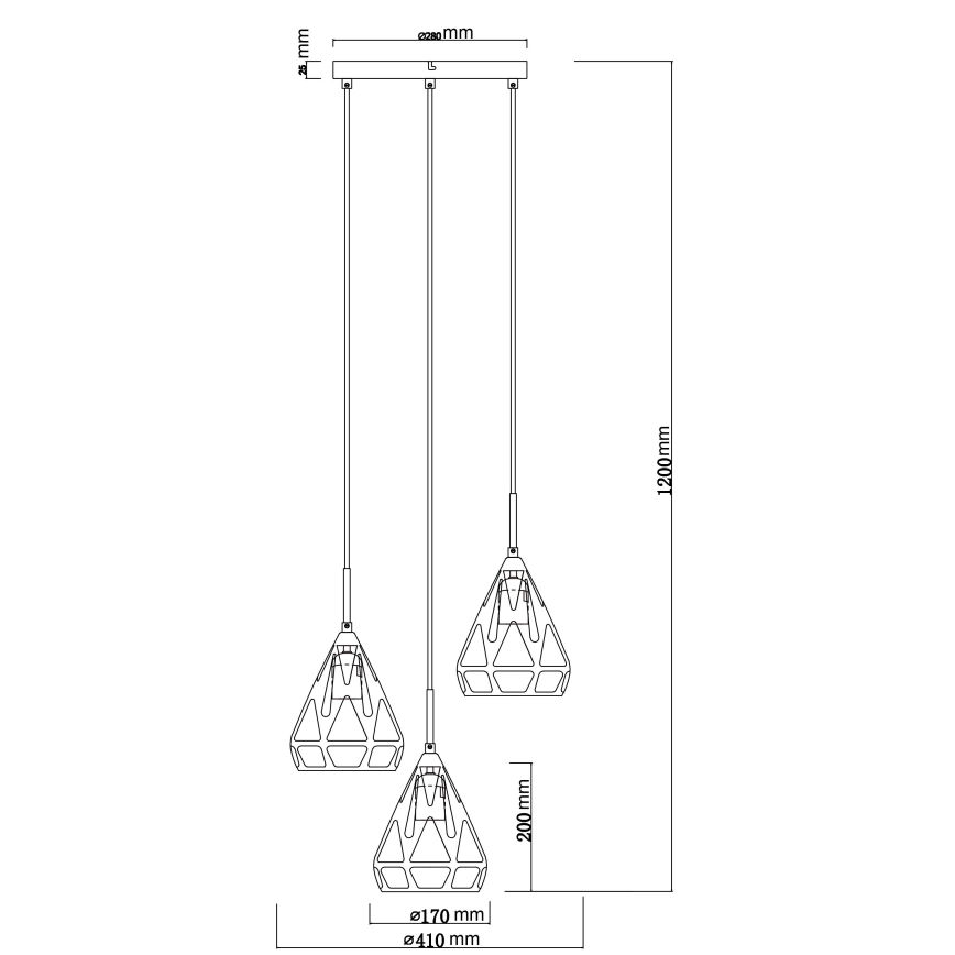 Globo - Pakabinamas sietynas 3xE27/40W/230V