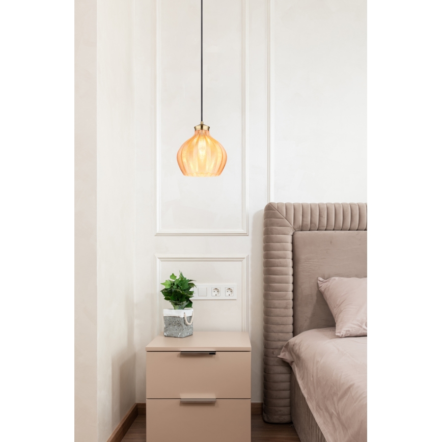 Globo - pakabinamas šviestuvas ant laido, 1xE27/60W/230V, skersmuo 22 cm, auksinis