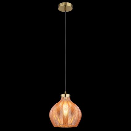 Globo - pakabinamas šviestuvas ant laido, 1xE27/60W/230V, skersmuo 22 cm, auksinis