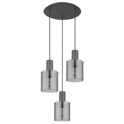 Globo - Pakabinamas sietynas 3xE27/40W/230V diametras 48 cm pilka