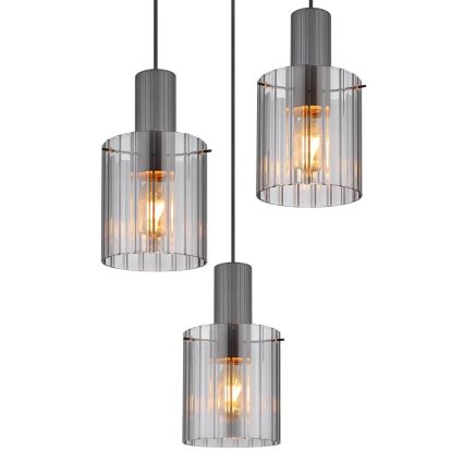 Globo - Pakabinamas sietynas 3xE27/40W/230V diametras 48 cm pilka