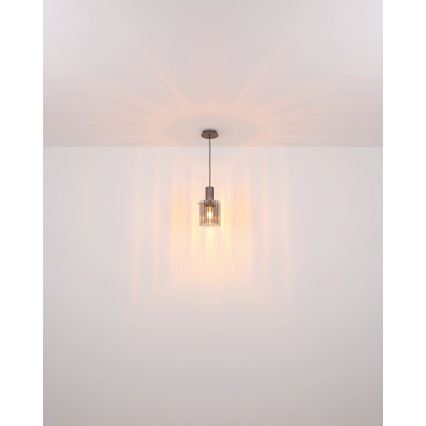 Globo - Pakabinamas sietynas 1xE27/40W/230V diametras 18 cm ruda