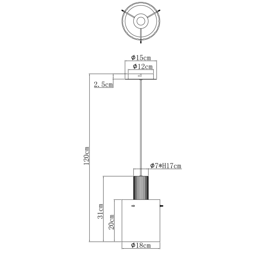 Globo - Pakabinamas sietynas 1xE27/40W/230V diametras 18 cm ruda