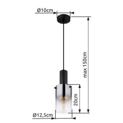 Globo - Pakabinamas sietynas 1xE27/40W/230V diametras 12,5 cm juoda