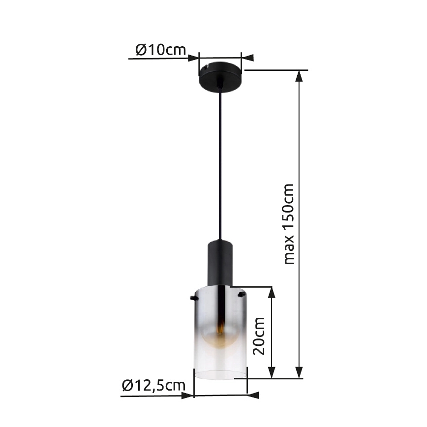Globo - Pakabinamas sietynas 1xE27/40W/230V diametras 12,5 cm juoda