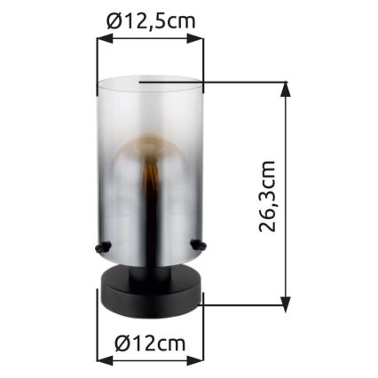 Globo - Stalinis šviestuvas 1xE27/40W/230V diametras 12,5 cm juoda