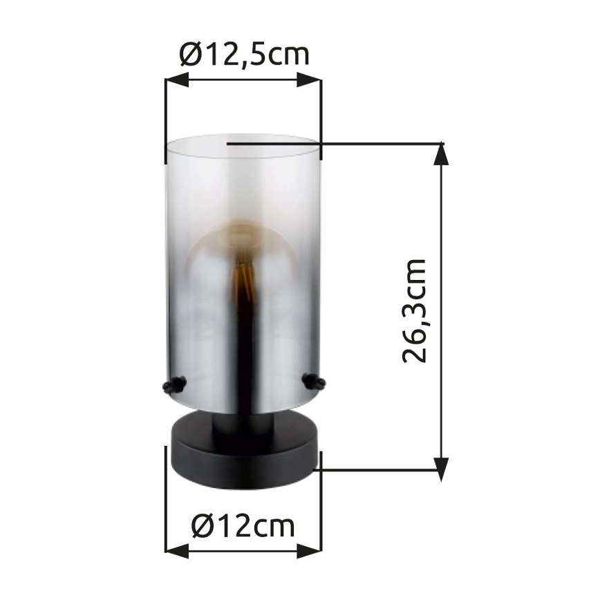 Globo - Stalinis šviestuvas 1xE27/40W/230V diametras 12,5 cm juoda