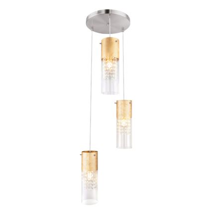 Globo - Pakabinamas sietynas 3xE27/60W/230V diametras 30 cm auksas