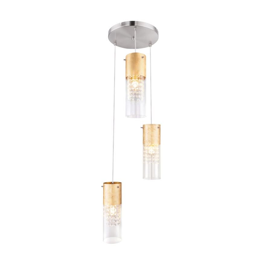 Globo - Pakabinamas sietynas 3xE27/60W/230V diametras 30 cm auksas