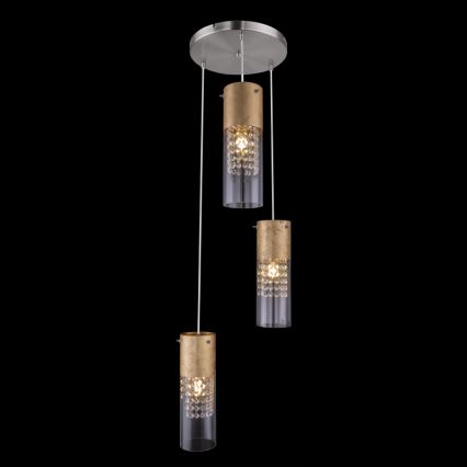 Globo - Pakabinamas sietynas 3xE27/60W/230V diametras 30 cm auksas