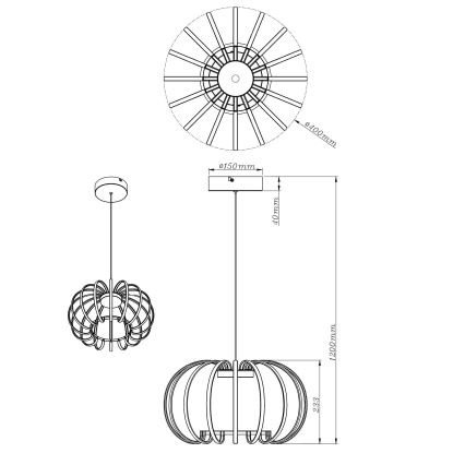 Globo - reguliuojamas LED pakabinamas šviestuvas ant laido LED/40W/230V 3000K juodas
