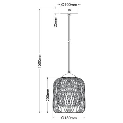 Globo - liustra ant laido 1xE27/40W/230V, skersmuo 18 cm