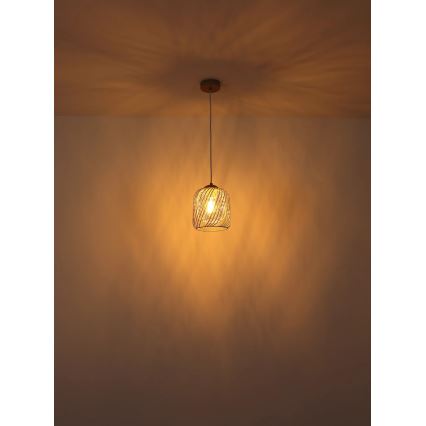 Globo - pakabinamas šviestuvas ant laido 1xE27/40W/230V Ø 18 cm smėlio/balta