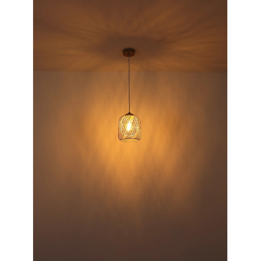 Globo - pakabinamas šviestuvas ant laido 1xE27/40W/230V Ø 18 cm smėlio/balta