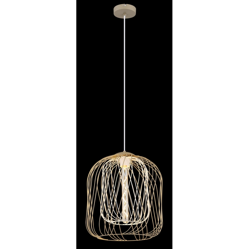 Globo - pakabinamas šviestuvas ant laido 1xE27/40W/230V skersmuo 35 cm smėlinė/balta