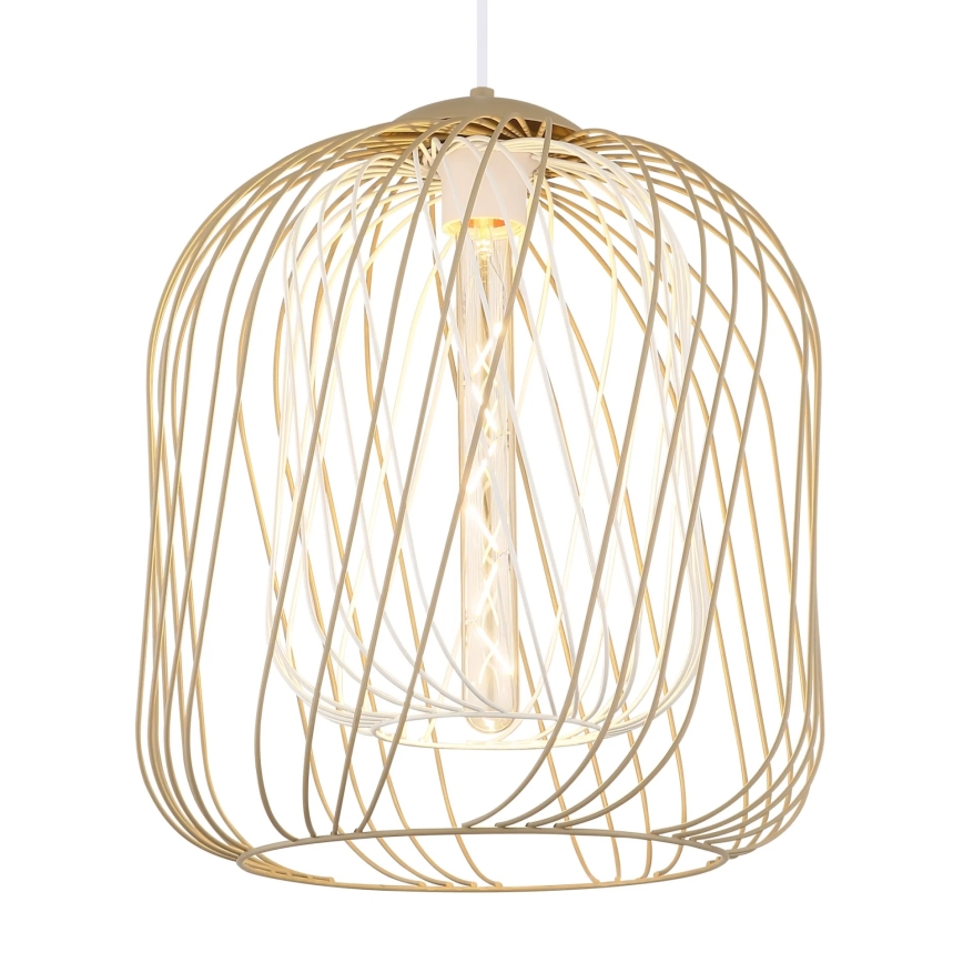 Globo - pakabinamas šviestuvas ant laido 1xE27/40W/230V skersmuo 35 cm smėlinė/balta