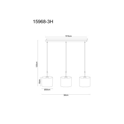 Globo - Pakabinama liustra ant laido 3xE27/40W/230V
