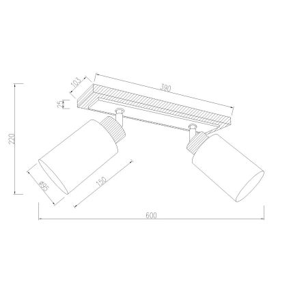 Globo - Taškinis šviestuvas 2xE27/60W/230V smėlinė/balta