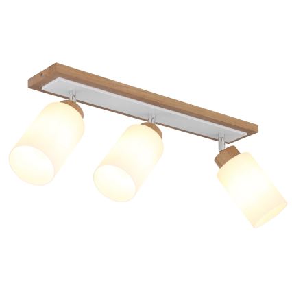 Globo - Kryptinis šviestuvas 3xE27/60W/230V ąžuolas/balta