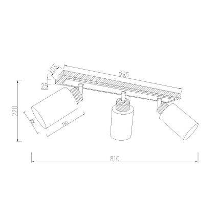 Globo - Kryptinis šviestuvas 3xE27/60W/230V ąžuolas/balta