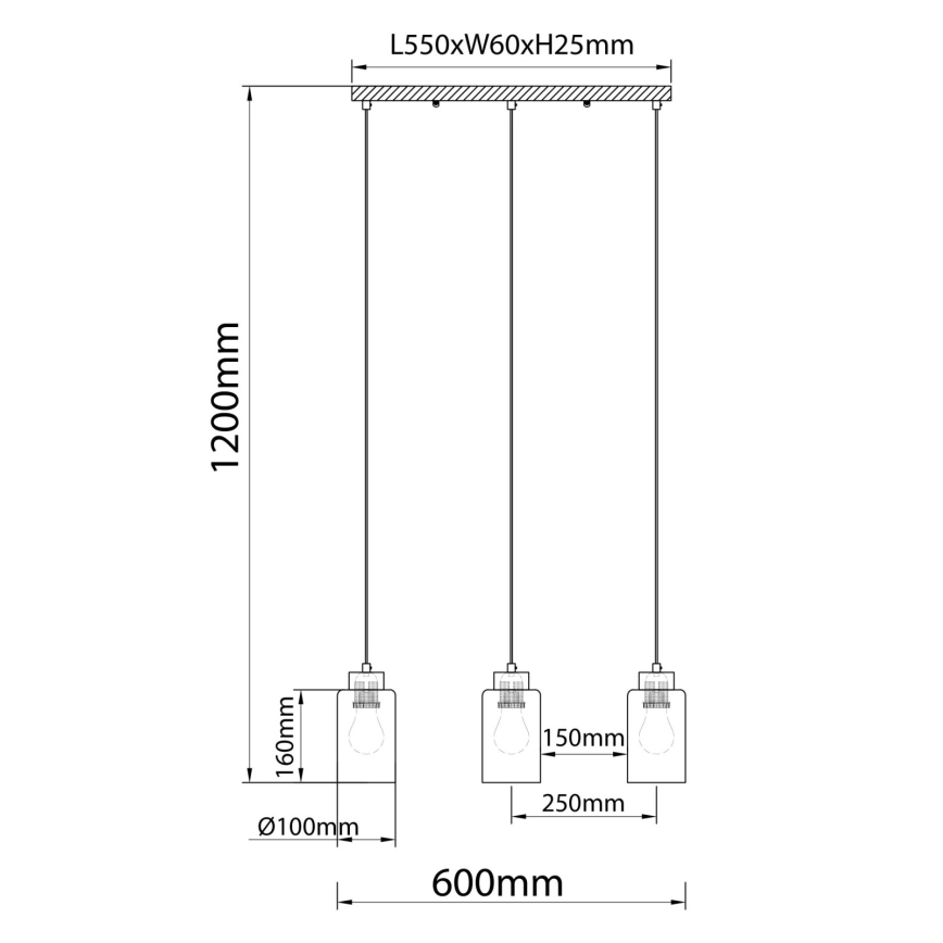 Globo - kabantis šviestuvas ant laido 3xE27/60W/230V kreminė/balta