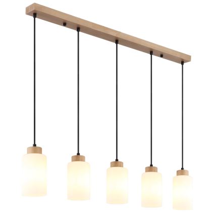 Globo - Pakabinama liustra su laidu 5xE27/60W/230V smėlinė/balta