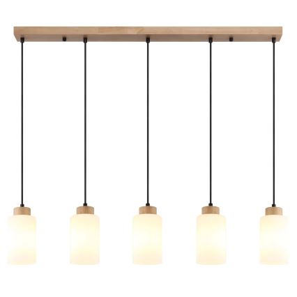 Globo - Pakabinama liustra su laidu 5xE27/60W/230V smėlinė/balta