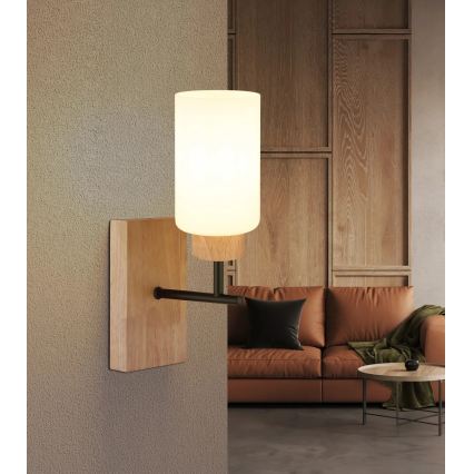 Globo - Sieninis šviestuvas 1xE27/60W/230V ąžuolas/balta