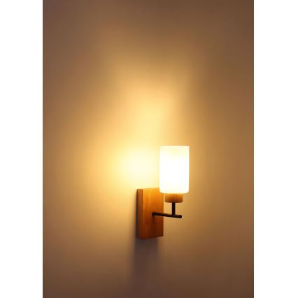 Globo - Sieninis šviestuvas 1xE27/60W/230V ąžuolas/balta