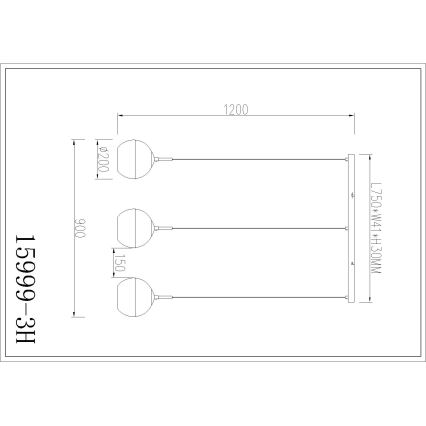 Globo - Pakabinama liustra ant laido 3xE27/60W/230V