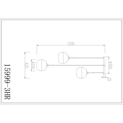 Globo - Liustra ant laido 3xE27/60W/230V