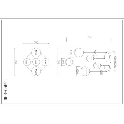 Globo - Pakabinamas šviestuvas ant laido 5xE27/60W/230V