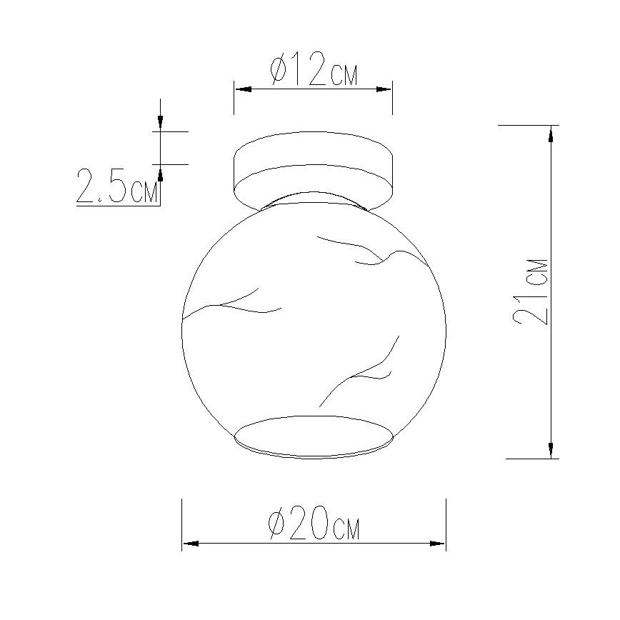 Globo - lubinis šviestuvas 1xE27/60W/230V skersmuo 20 cm