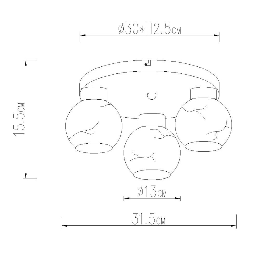 Globo - Lubinis šviestuvas 3xE27/60W/230V skersmuo 31,5 cm