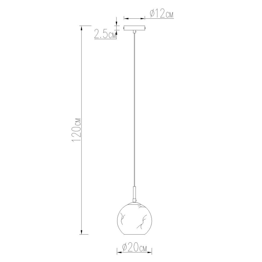 Globo - pakabinamas šviestuvas ant laido 1xE27/60W/230V, skersmuo 20 cm