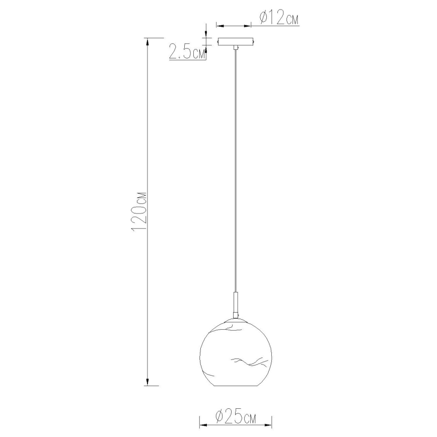 Globo - Pakabinamas šviestuvas ant laido 1xE27/60W/230V skersm. 25 cm