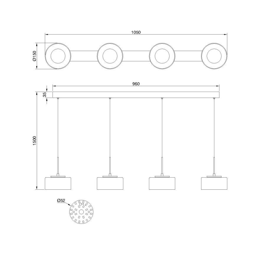 Globo - LED pakabinamas šviestuvas ant laido LED/24W/230V juoda/dūminė