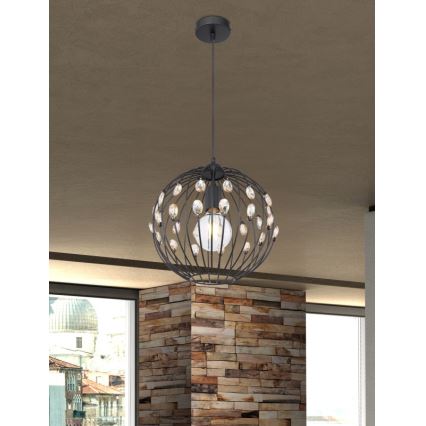 Globo – elegantiškas pakabinamas šviestuvas su kabeliu, 1 x E27 (max. 60 W), 230 V, skersmuo 30 cm