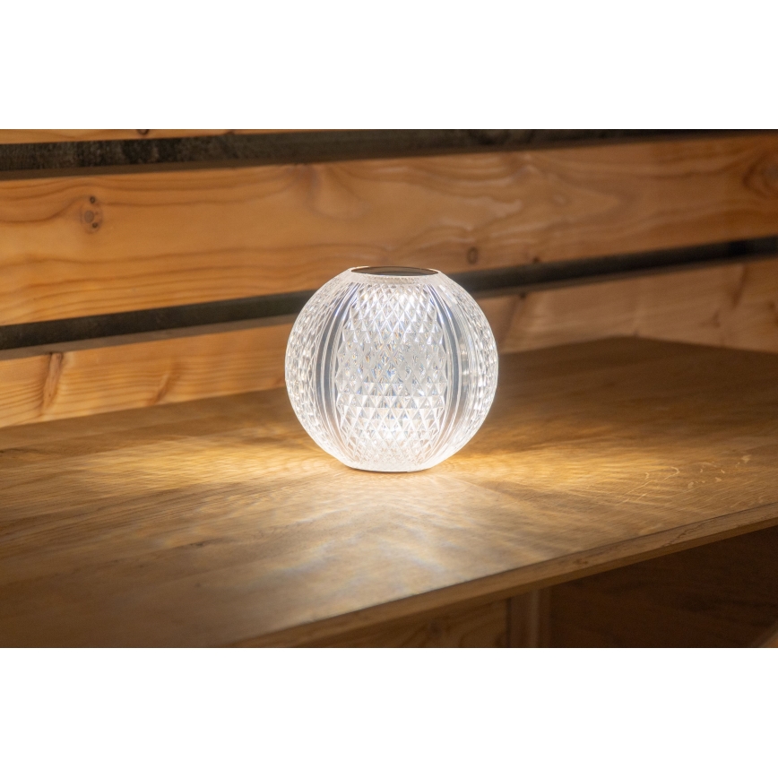 Globo - LED pritemdomas, liečiamas stalinis šviestuvas LED/2W/5V 1200 mAh USB permatoma