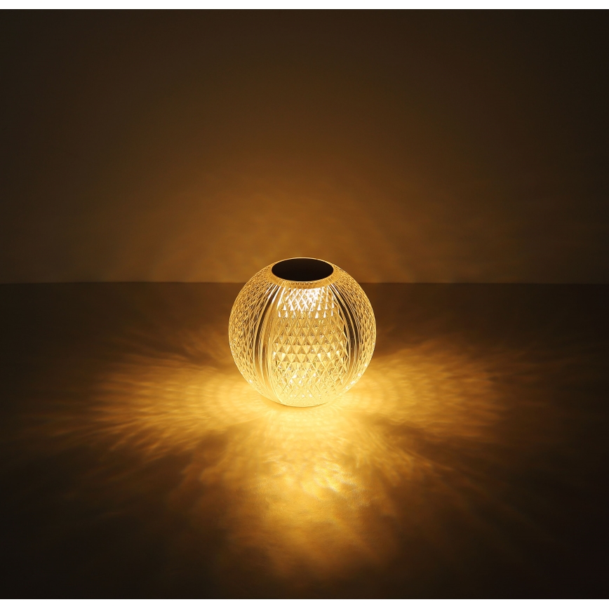 Globo - LED pritemdomas, liečiamas stalinis šviestuvas LED/2W/5V 1200 mAh USB permatoma